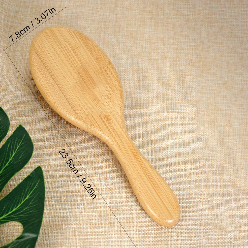 Premium Bamboo Hair Brush Set