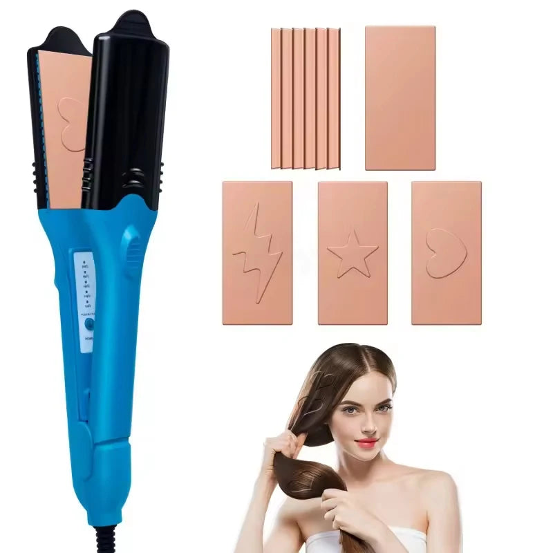 Ceramic Festival Hair Straightener and 3D Curling Iron Duo