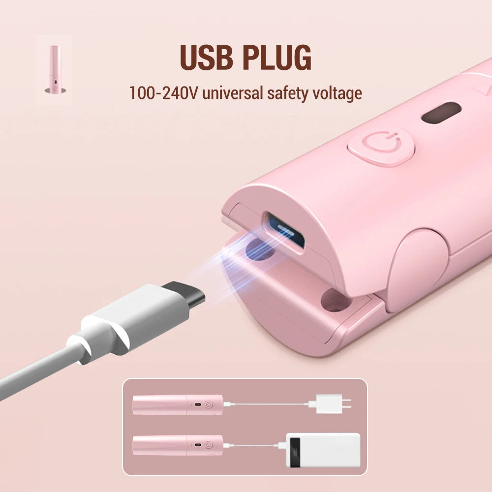 Portable USB Mini Hair Straightener and Curler