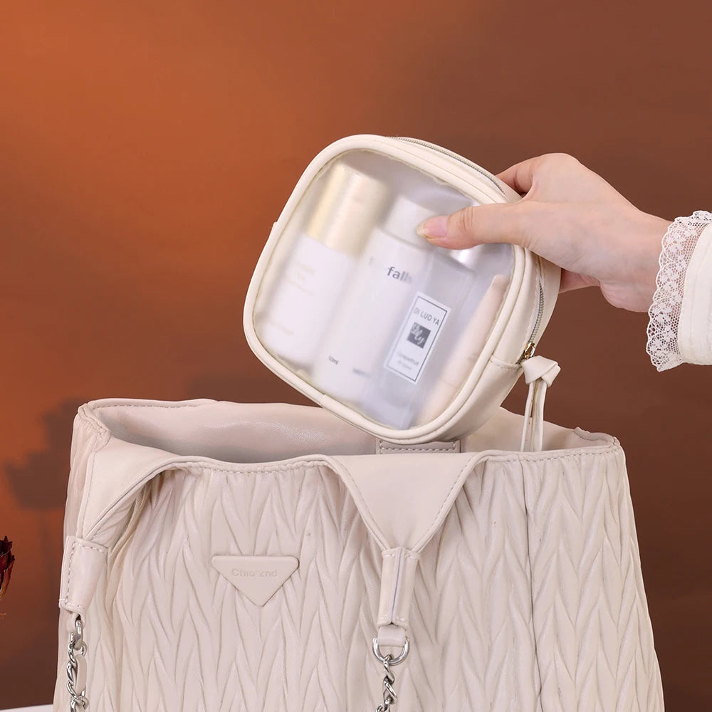 Large-Capacity Semi-Transparent Makeup Bag