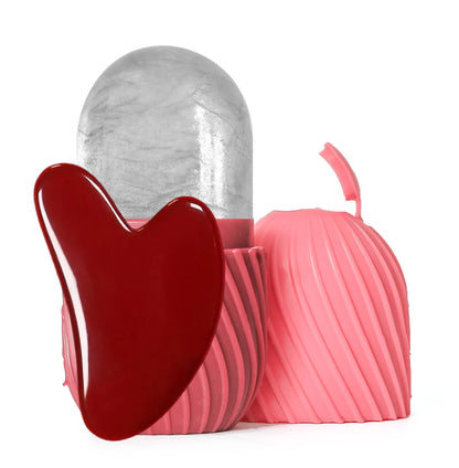 Heart Gua Sha and Ice Roller Facial Set