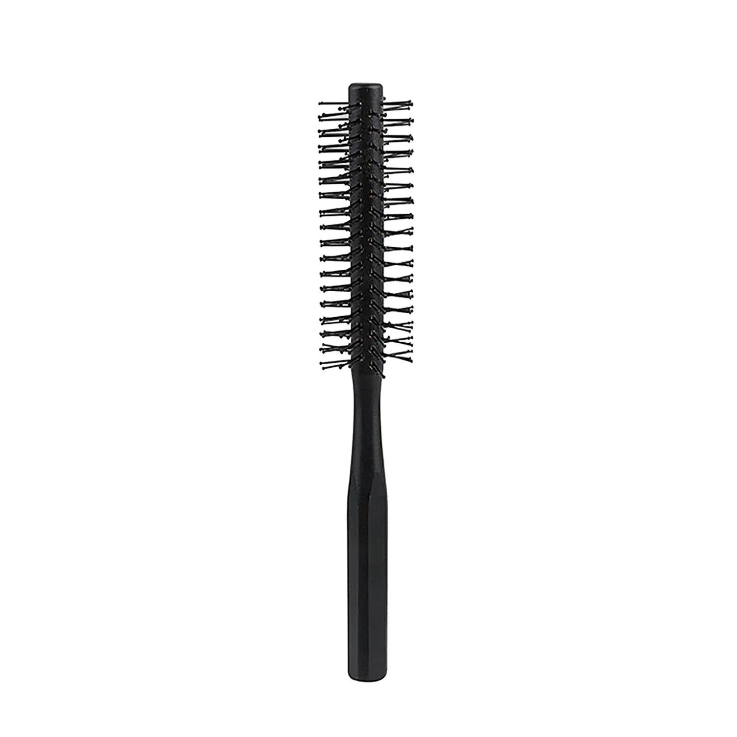 Wooden Handle Circular Nylon Brush for Curling, Volume, and Styling
