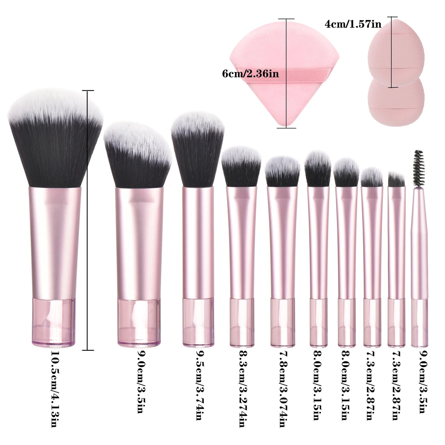 Mini Travel Makeup Brush and Puff Set