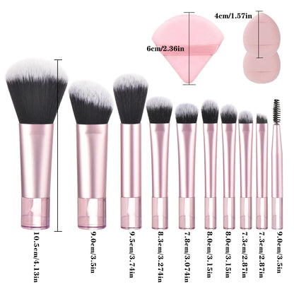 Mini Travel Makeup Brush and Puff Set