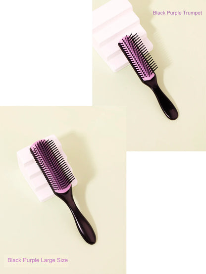 Detachable 9-Row Curly Hair Brush for Wet Detangling Massage