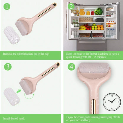 Pink Ice Roller Face Massager