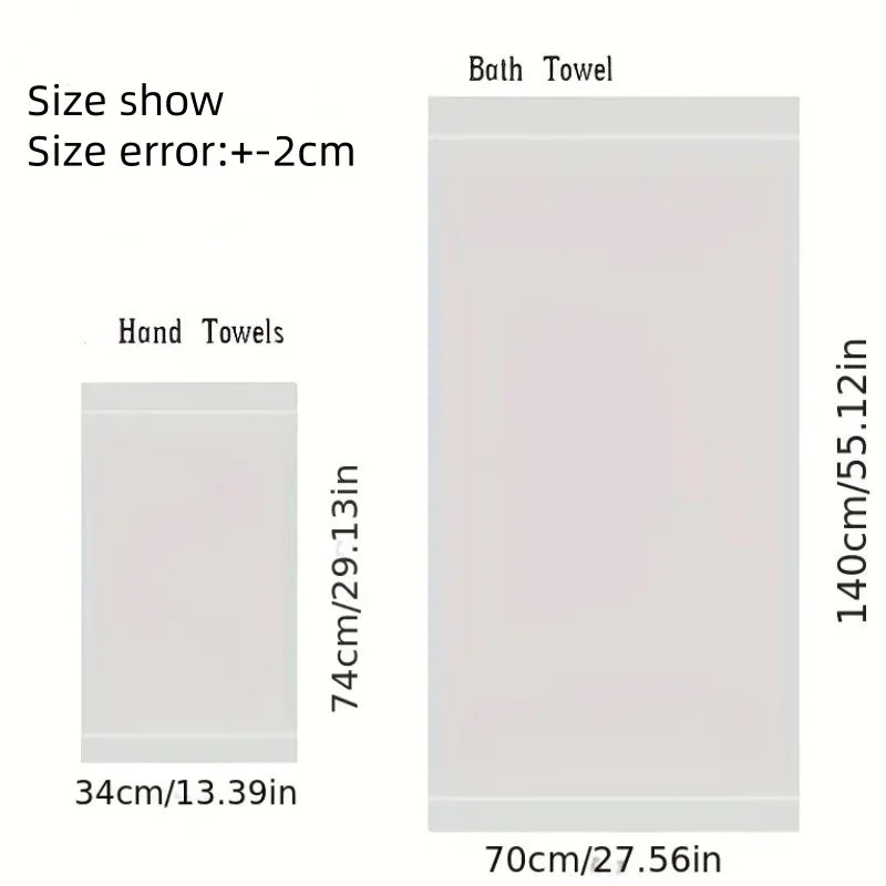 Christmas Red Embroidered Cotton Bath Towel Set