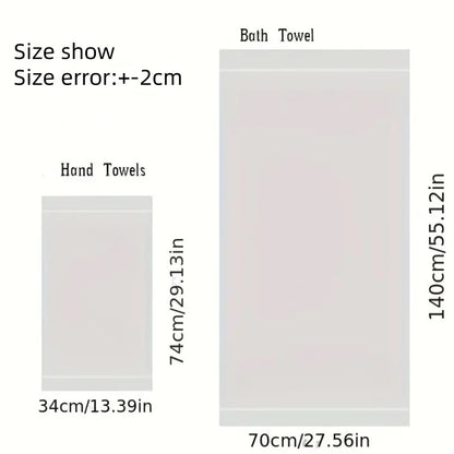 Christmas Red Embroidered Cotton Bath Towel Set