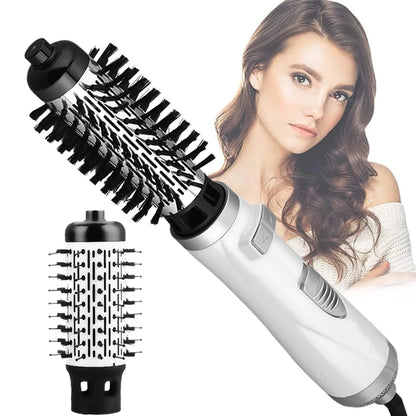 2-in-1 Rotating Negative Ion Hot Air Brush Hair Dryer