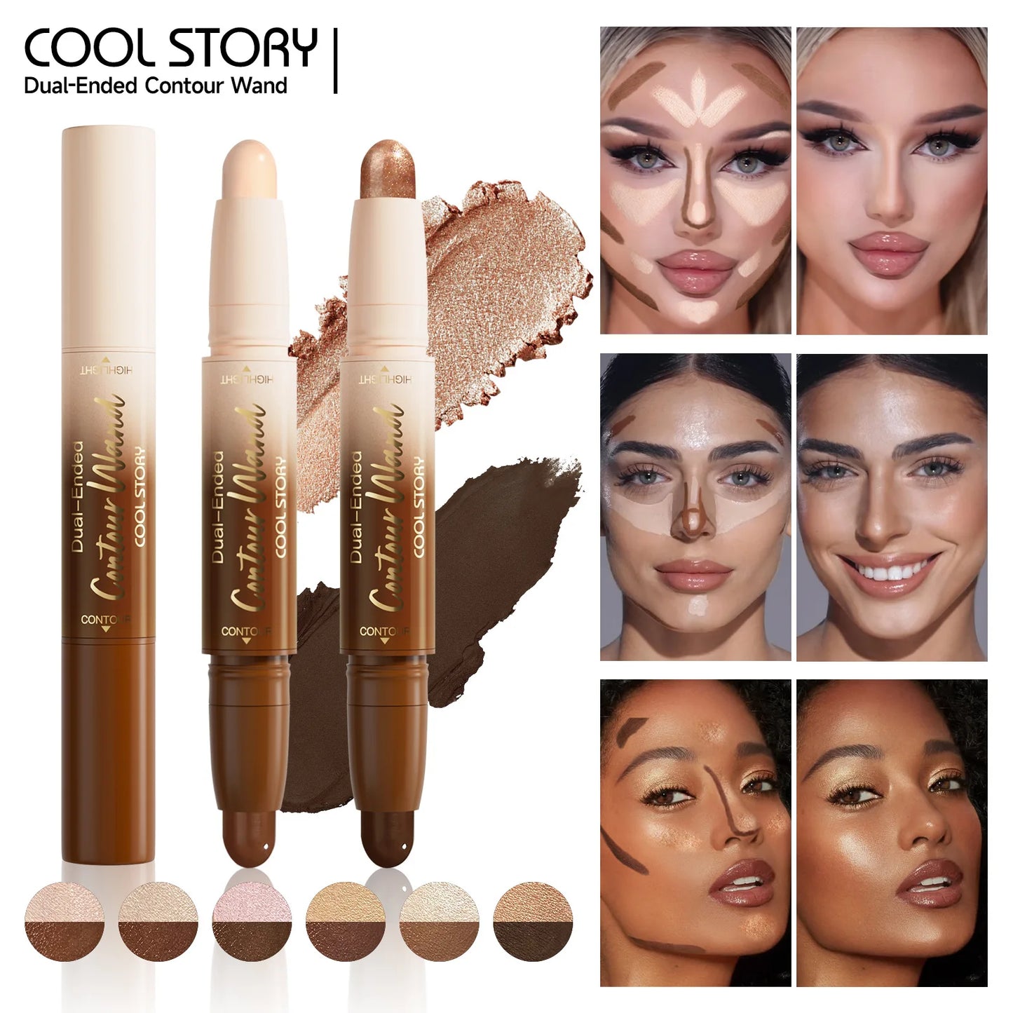 6-Color Pearl Contouring Stick Set