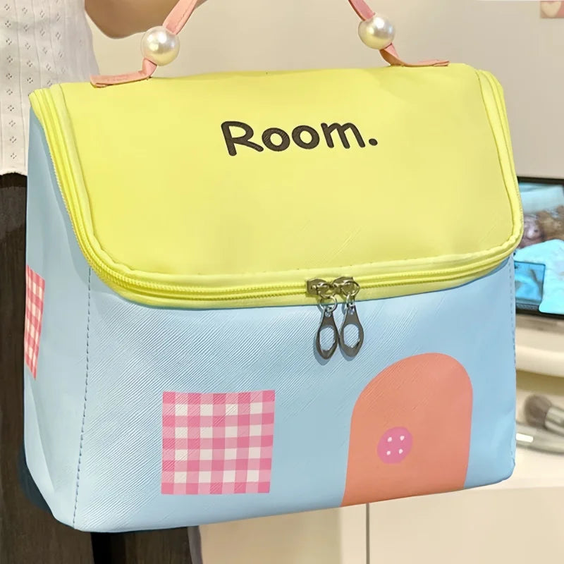 Large-Capacity House-Shaped Travel Cosmetic Bag