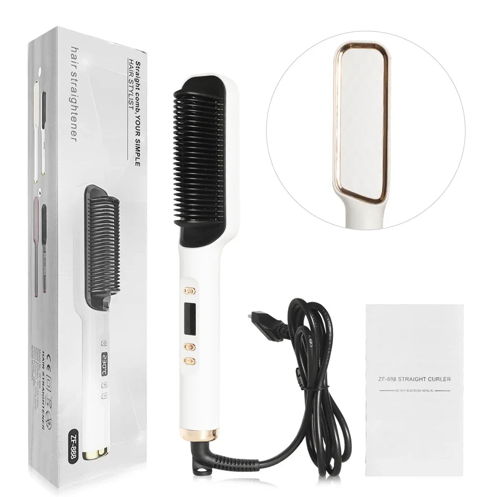 Multifunction Electric Hot Comb Straightening Brush