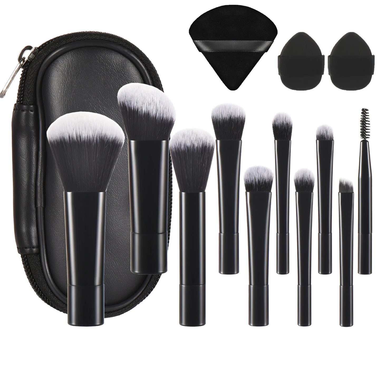 Mini Travel Makeup Brush and Puff Set
