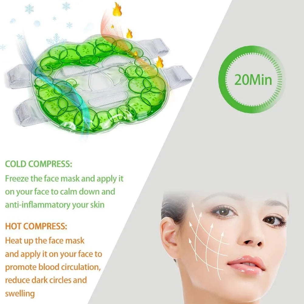 Reusable Hot Cold Face Gel Pack Wrap