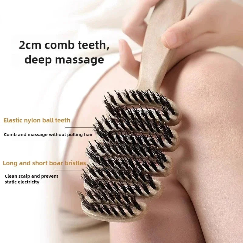 Hollow Detangling Scalp Massage Hair Brush for Curly Hair