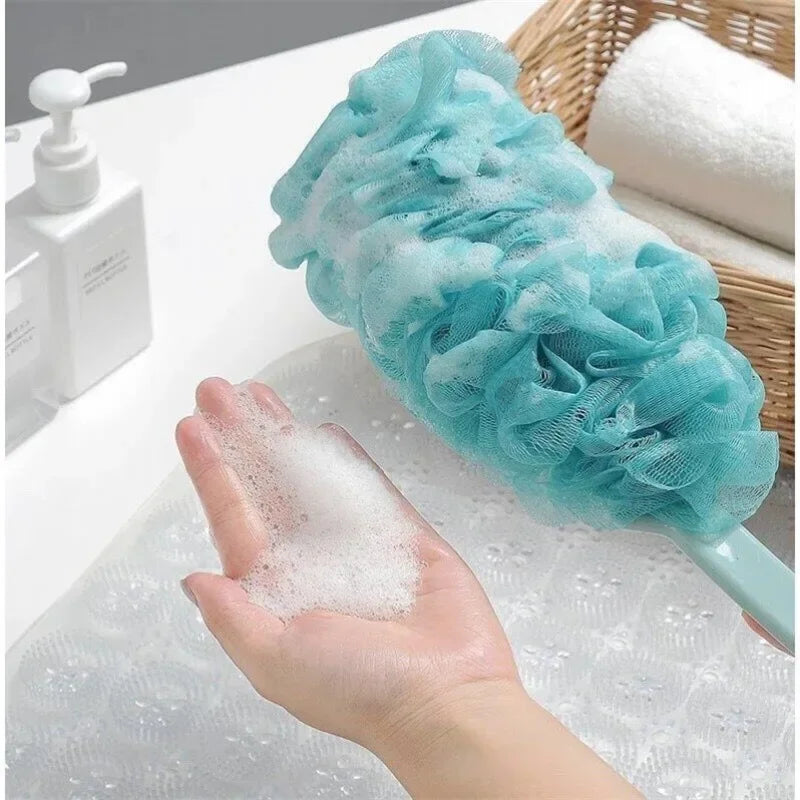 Long-Handle Mesh Shower Scrubber Brush