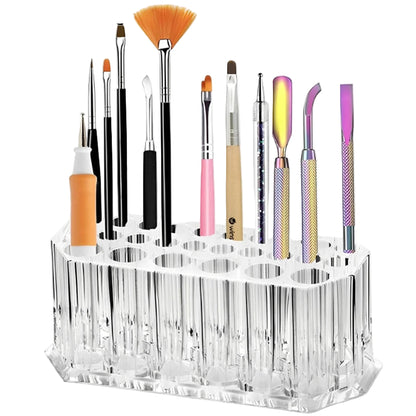 26-Hole Acrylic Makeup Brush and Lipstick Organizer