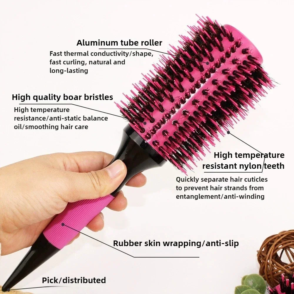 Round Tube Curly Hair Styling Brush for Salon and Barbers