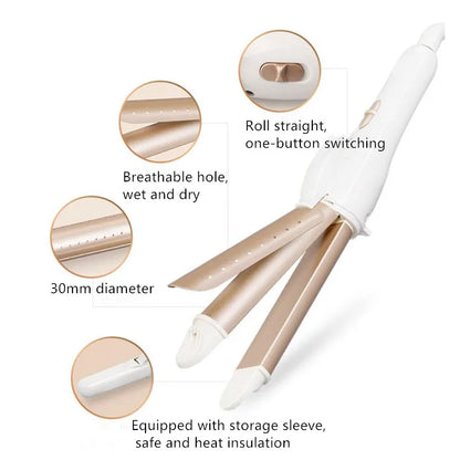 Multifunction 3-in-1 Gold Ceramic Hair Curling Iron