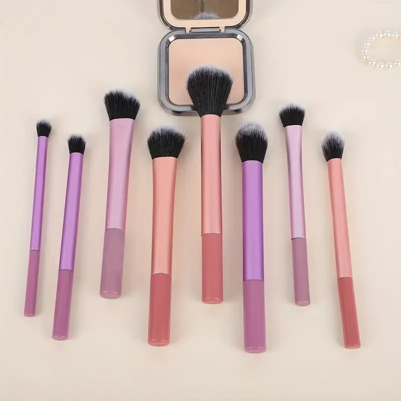 8-Piece Soft Synthetic Makeup Brush Kit