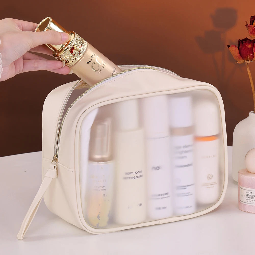Large-Capacity Semi-Transparent Makeup Bag