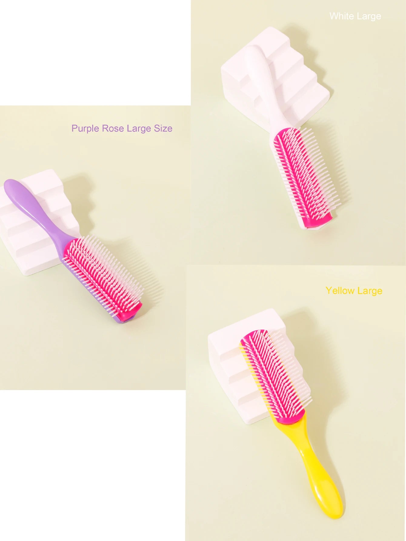 Detachable 9-Row Curly Hair Brush for Wet Detangling Massage