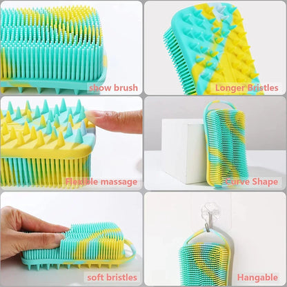 Double-Sided Silicone Shower &amp; Scalp Brush