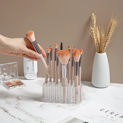26-Hole Acrylic Nail Brush Organizer Stand