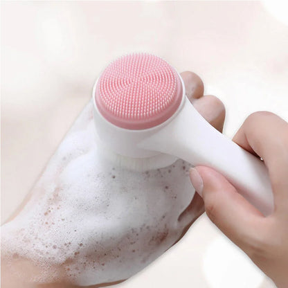 3D Double-Sided Silicone Facial Cleansing Brush
