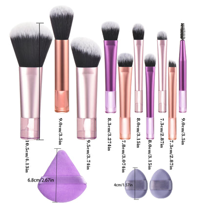 Mini Travel Makeup Brush and Puff Set