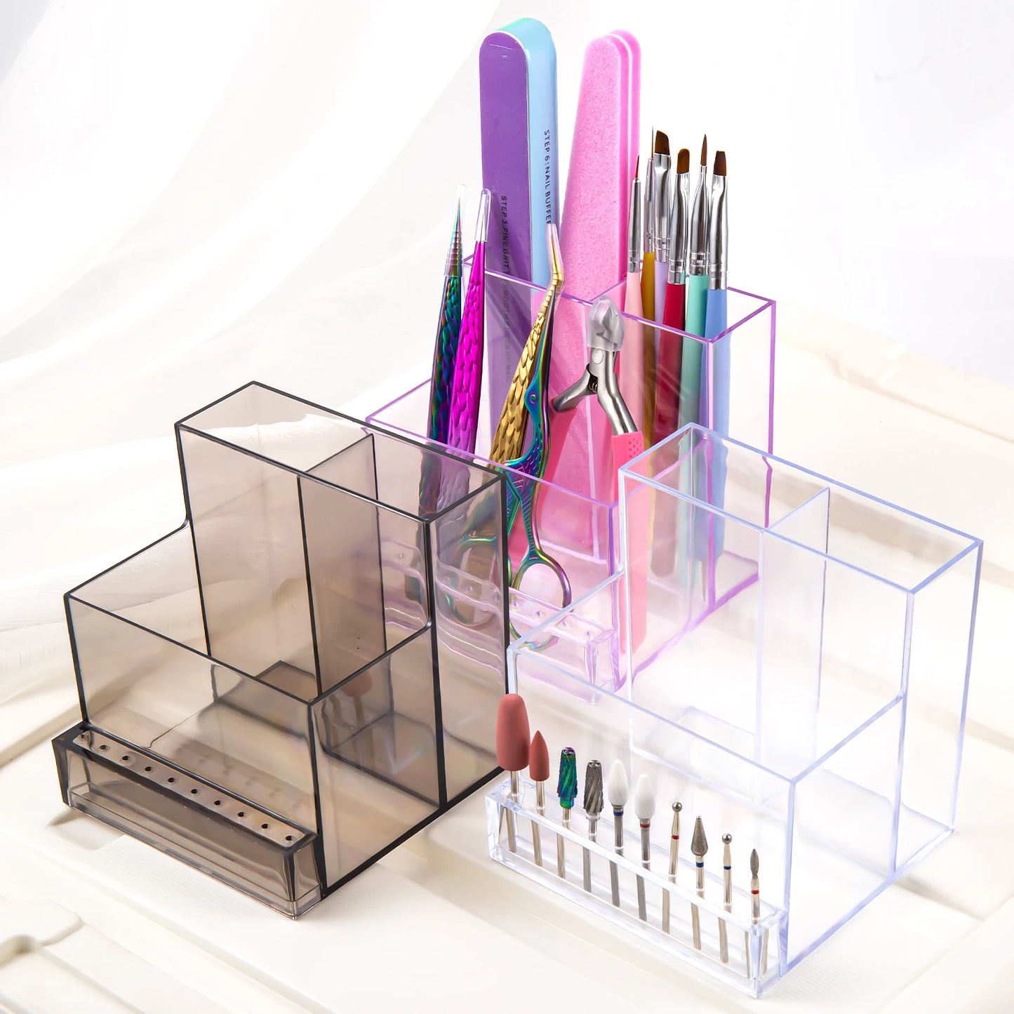 Translucent Acrylic Nail Drill Bit Organizer