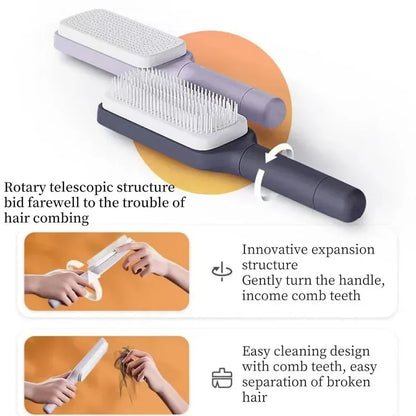 Rotatable Self-Cleaning Air Cushion Massage Comb