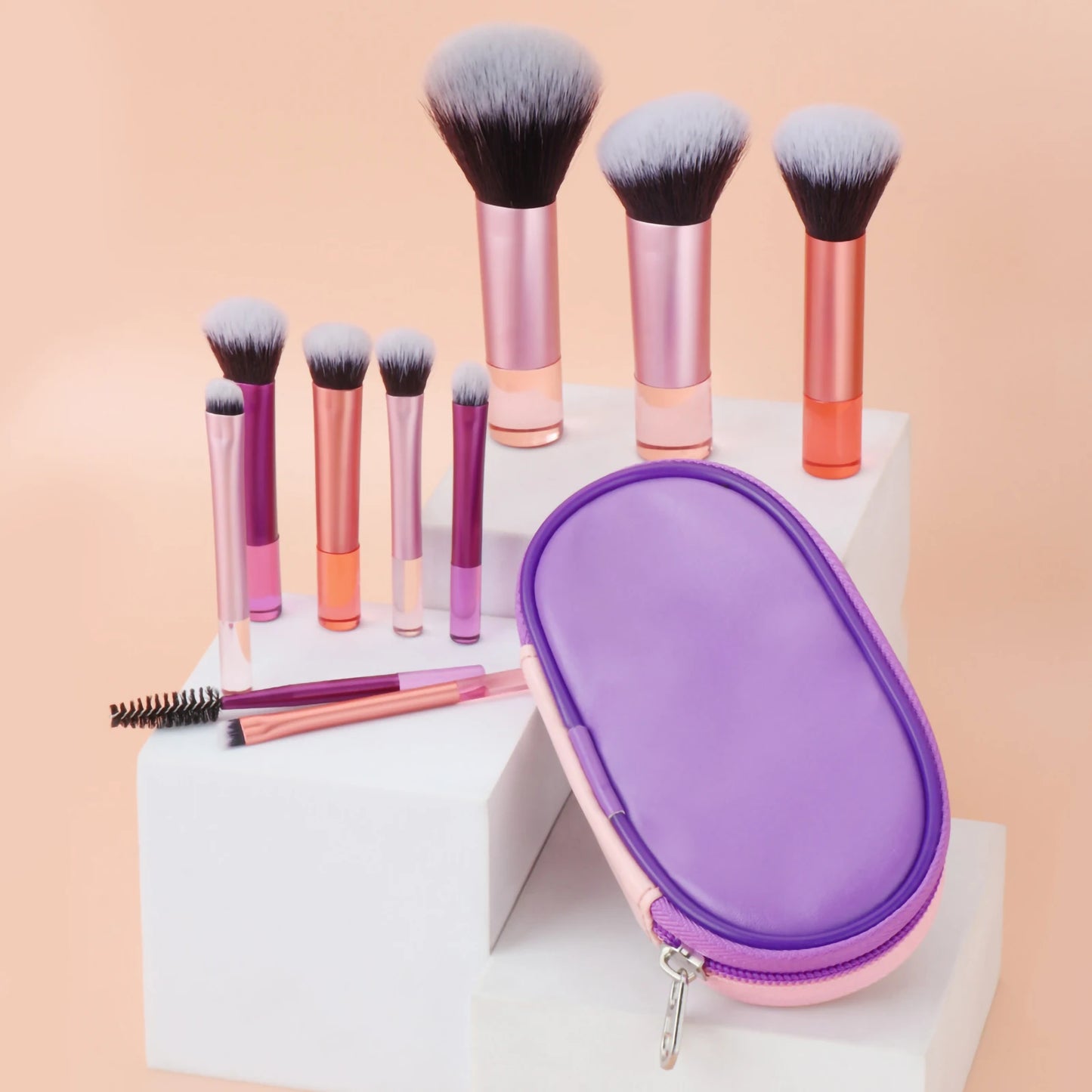 Mini Travel Makeup Brush and Puff Set