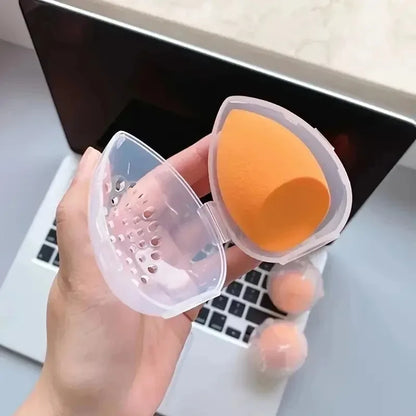 Egg-Shaped Makeup Sponge Storage Box