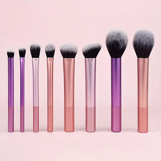 8-Piece Soft Synthetic Makeup Brush Kit