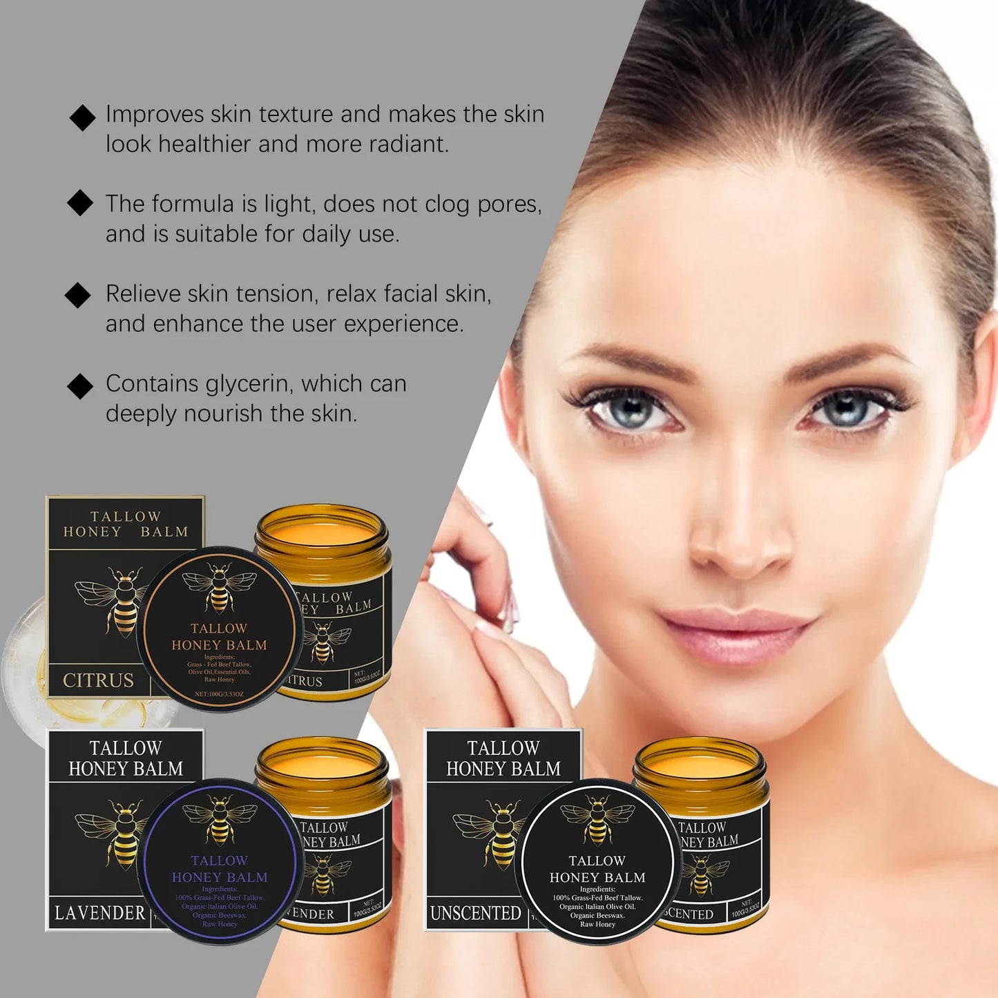 Tallow Honey Balm Moisturizer