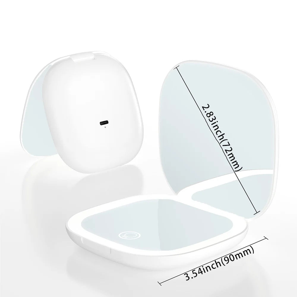 Foldable LED Pocket Makeup Mirror