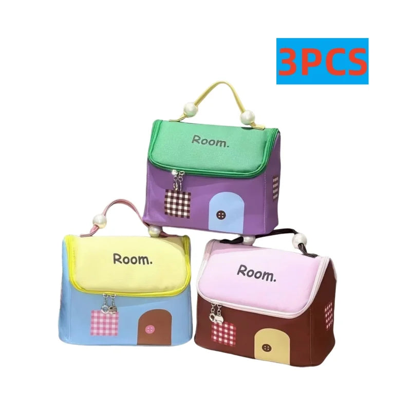 Large-Capacity House-Shaped Travel Cosmetic Bag