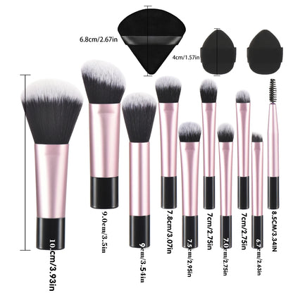 Mini Travel Makeup Brush and Puff Set