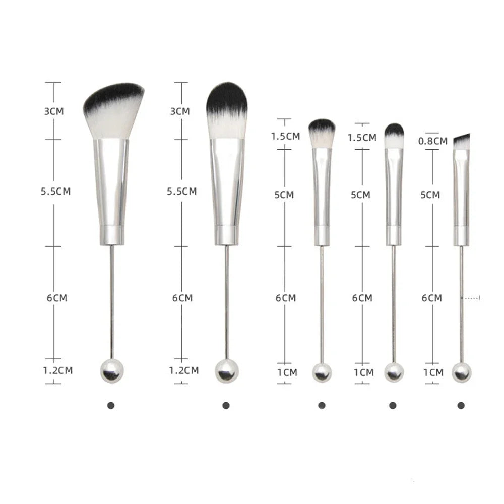 5-Piece Beadable Makeup Brush Set