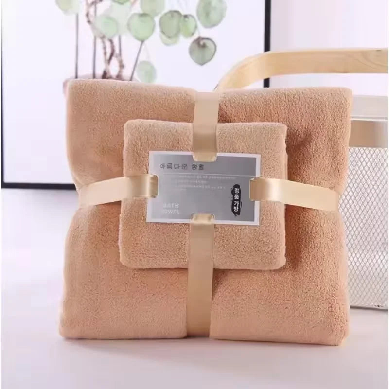 Super Soft Coral Velvet Bath Towel Set