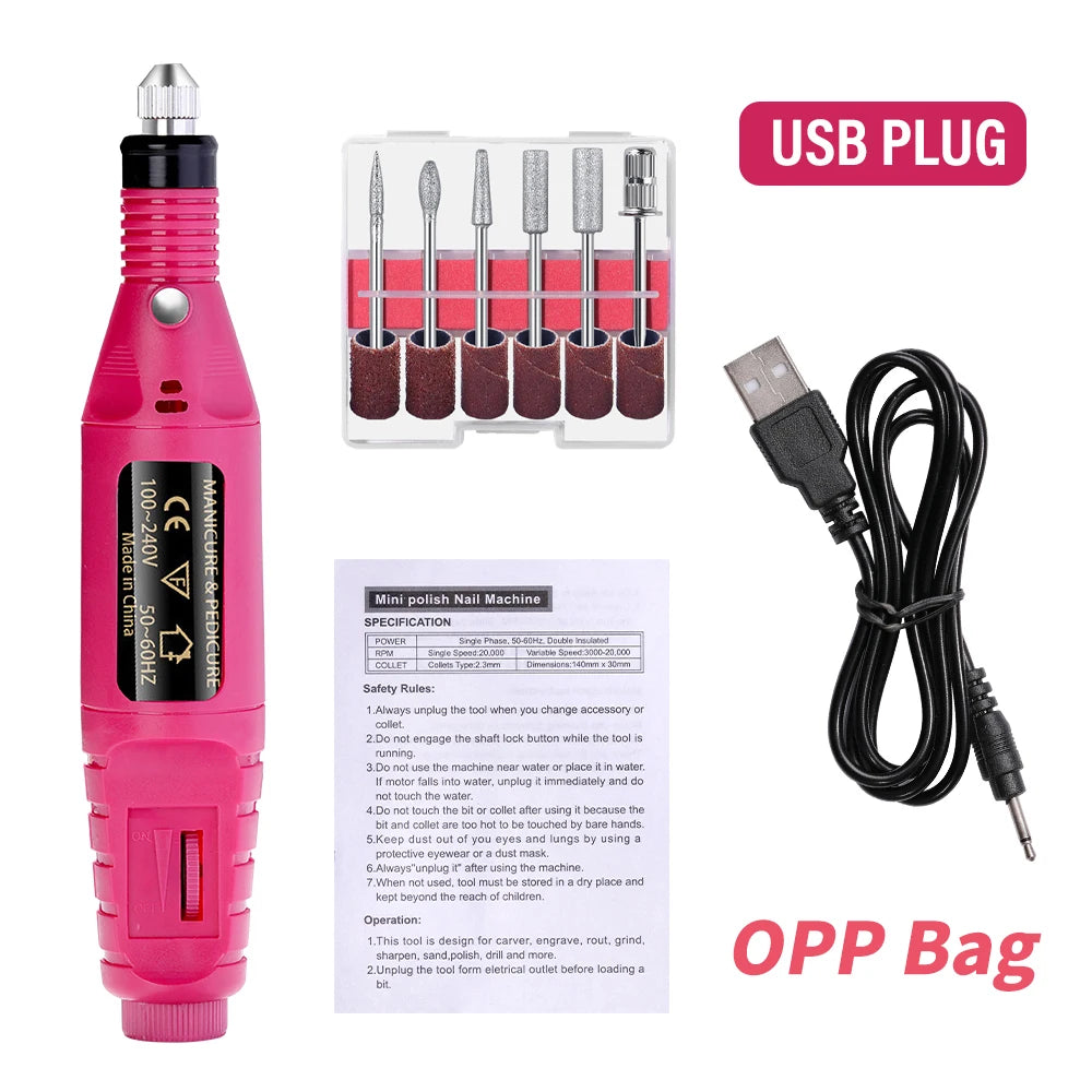 Powerful Electric Nail Drill Machine Set