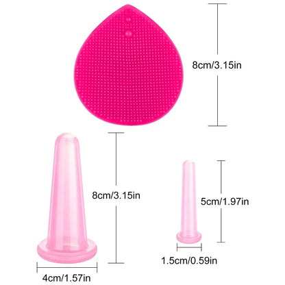 Silicone Vacuum Cupping and Face Mask Holder Massage Set
