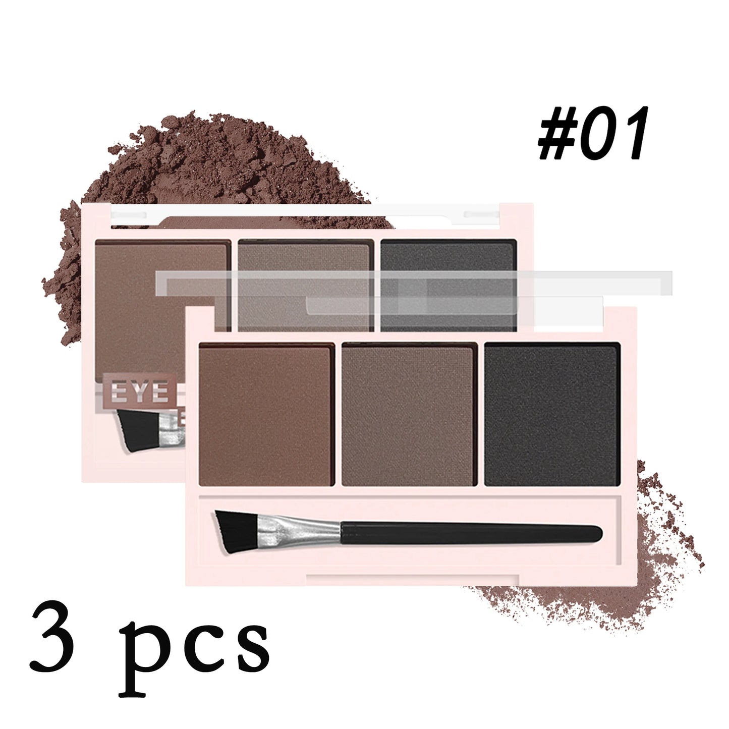 3-Color Brow Powder Set with Brush