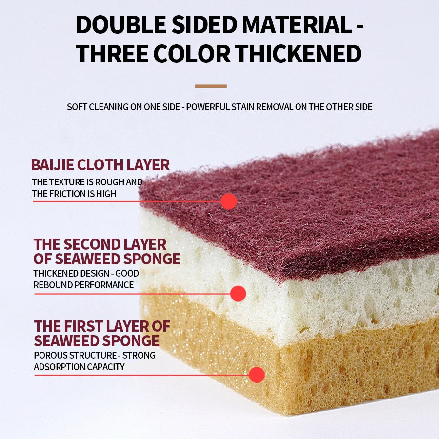 High-Density Non-Greasy Kitchen Sponge Cloth
