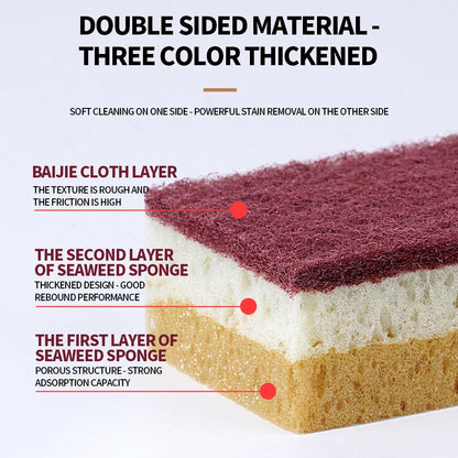 High-Density Non-Greasy Kitchen Sponge Cloth