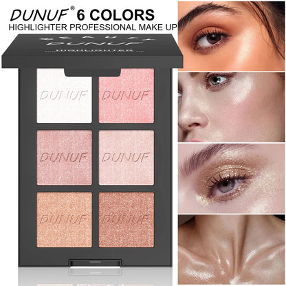 6-Color Pearl Shimmer Highlighter Palette