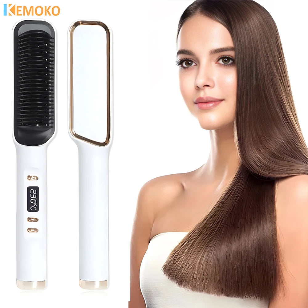 Multifunction Electric Hot Comb Straightening Brush