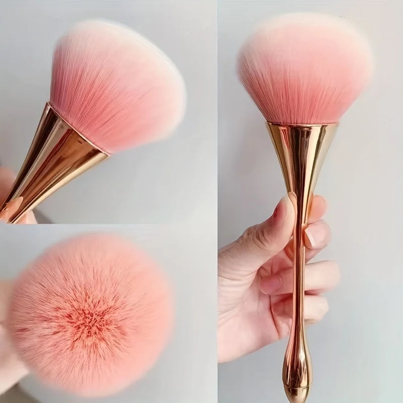 Rose Gold Fan Makeup Brush