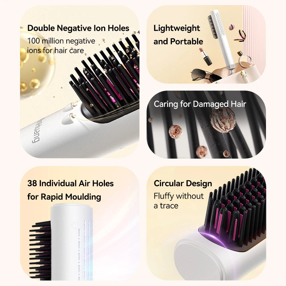 Electric Hot Comb Straightening Brush